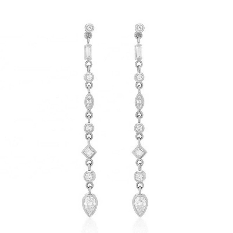 Jewelry F.Y.B. | Elena Duster Earrings - Silver