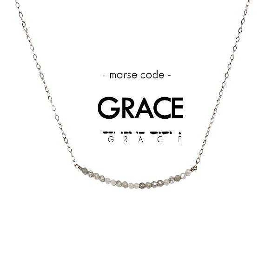 Jewelry Ethic Goods | Dainty Stone Morse Code Necklace - Grace