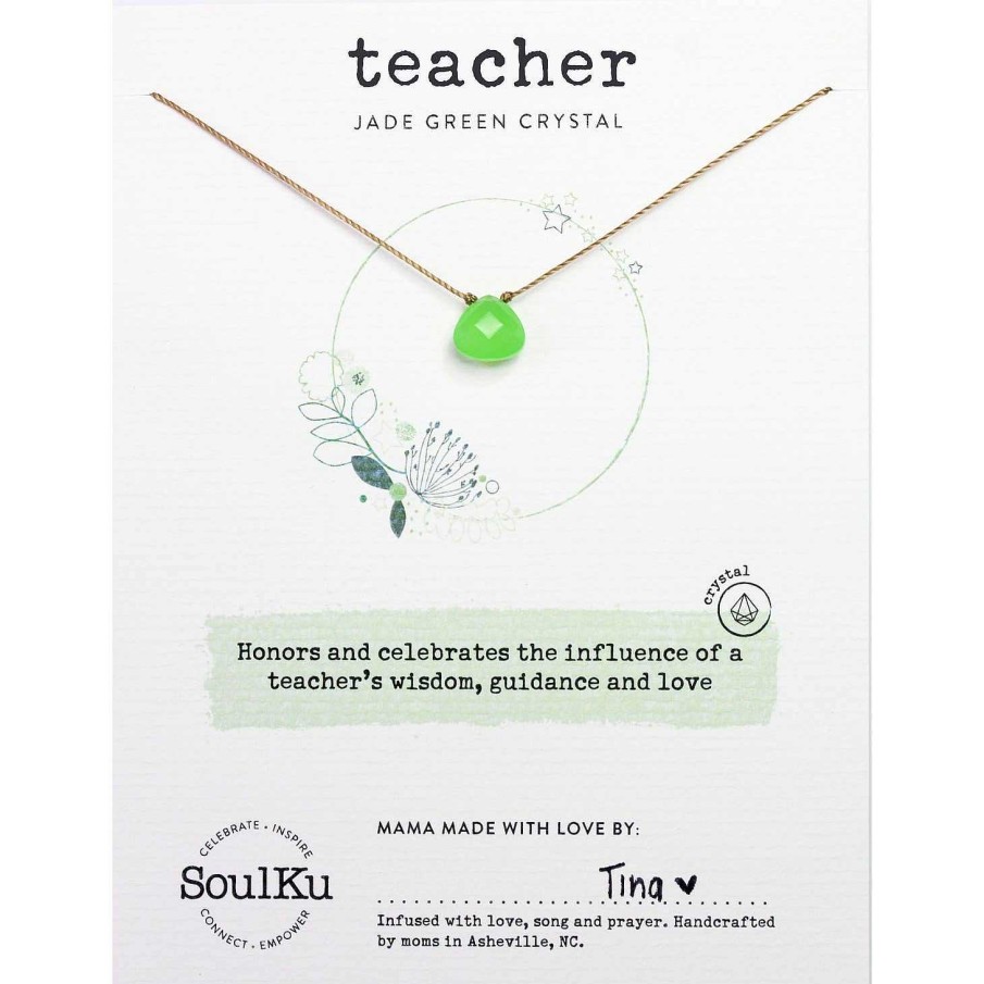 Jewelry Soulku | Soulku Teacher Green Crystal Necklace