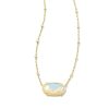 Jewelry Kendra Scott | Faceted Gold Elisa Short Pendant Necklace In Iridescent Opalite Illusion