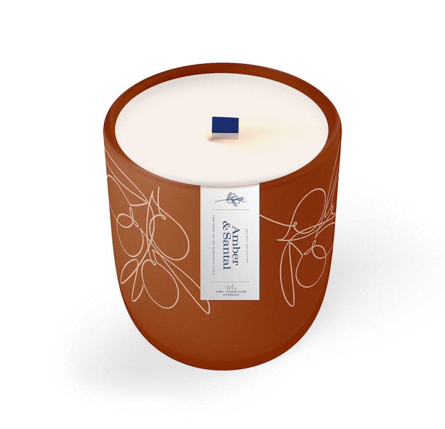 Home & Gifts Annapolis Candle | Signature Wooden Wick Candle - Amber & Santal