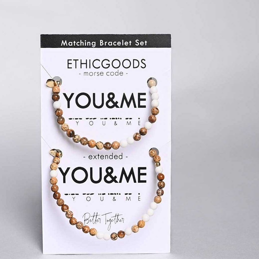 Jewelry Ethic Goods | Morse Code Bracelet Matching Set - You & Me