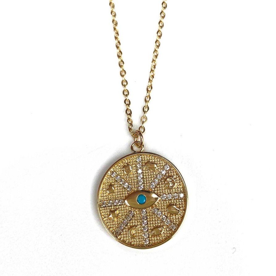 Jewelry Nikki Smith Designs | Turquoise Eye Adjustable Waterproof Necklace