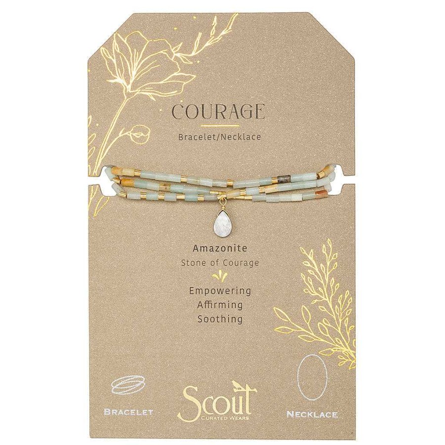 Jewelry Scout Curated Wears | Teardrop Stone Wrap Amazonite/Howlite/Gold - Stone Of Courage