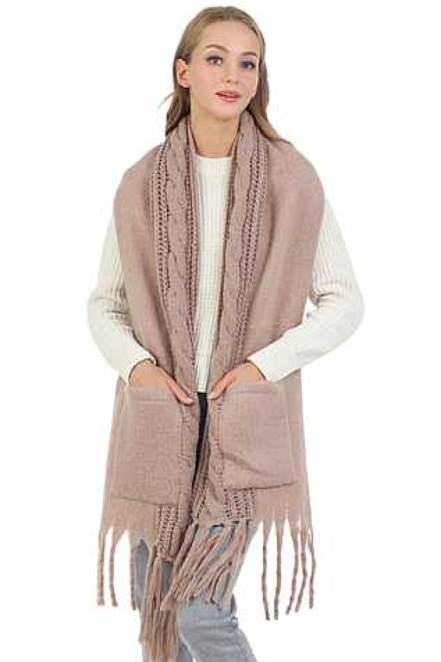 Accessories Wona Trading | Winter Warmth Scarf With Pockets