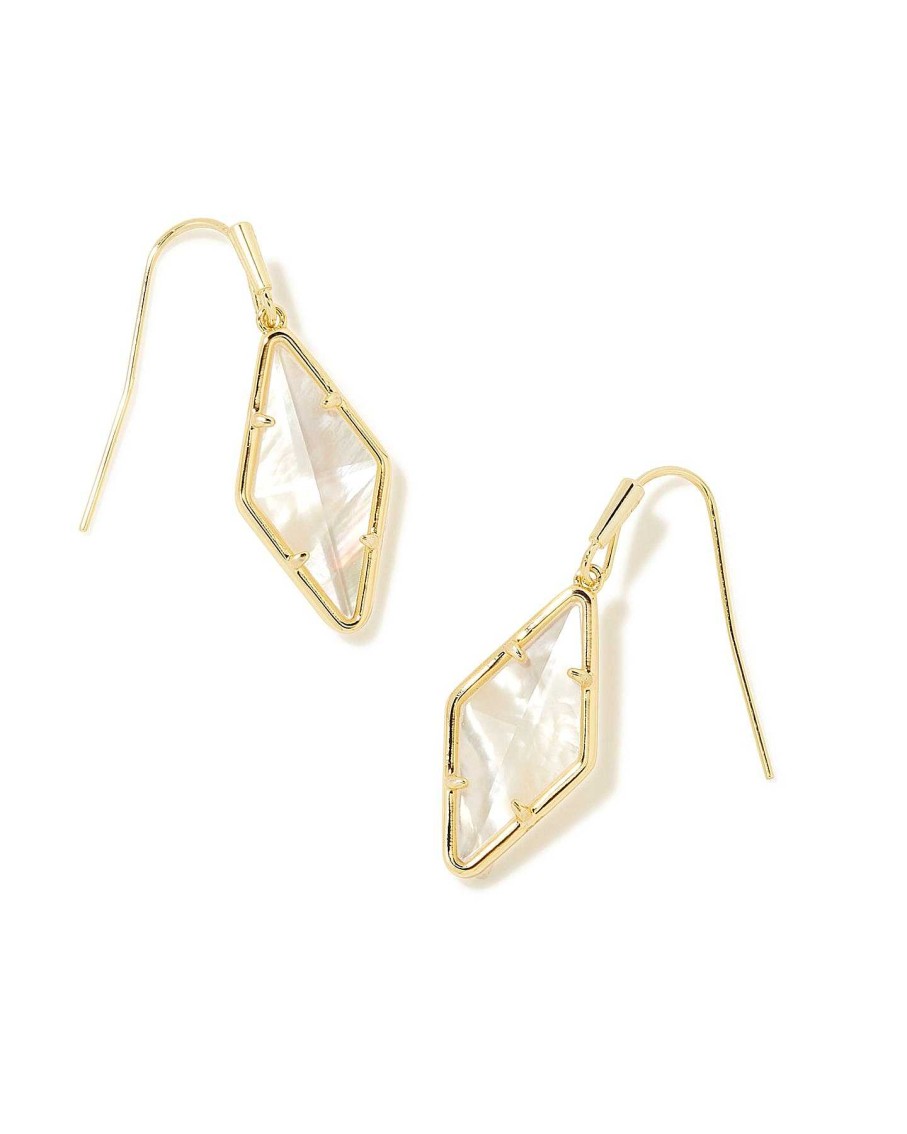 Jewelry Kendra Scott | Kinsley Gold Drop Earrings In Ivory Mother Of Pearl