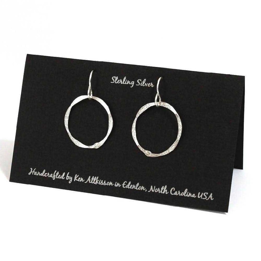 Jewelry Kens Handcrafted Jewelry | Sterling Silver Small Hammered Circle Earrings