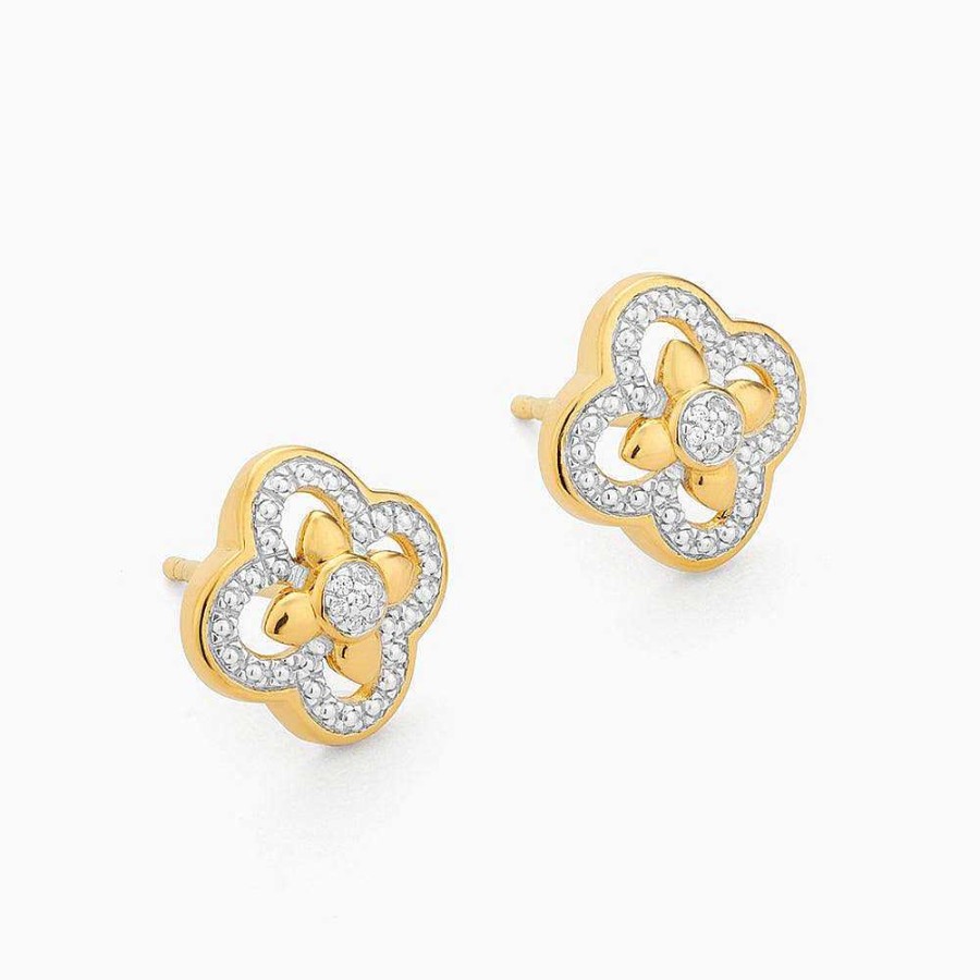 Jewelry Ella Stein | Contemporary Bloom Diamond Earrings Gold