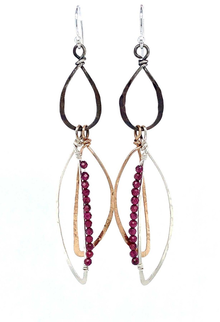 Jewelry Art By Any Means | Handcrafted Garnet Calder Earrings