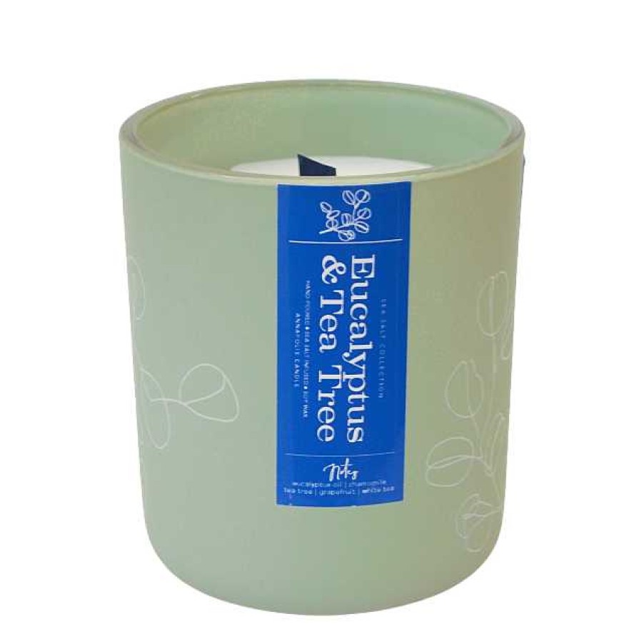 Home & Gifts Annapolis Candle | Signature Wooden Wick Candle - Eucalyptus & Tea Tree