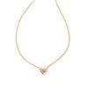 Jewelry Kendra Scott | Katy Gold Heart Short Pendant Necklace In Pink Glass