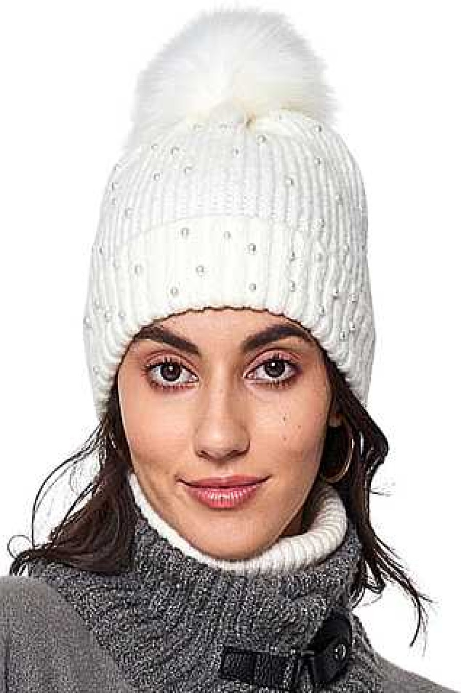 Accessories Wona Trading | Pearly Perfection Pom Beanie