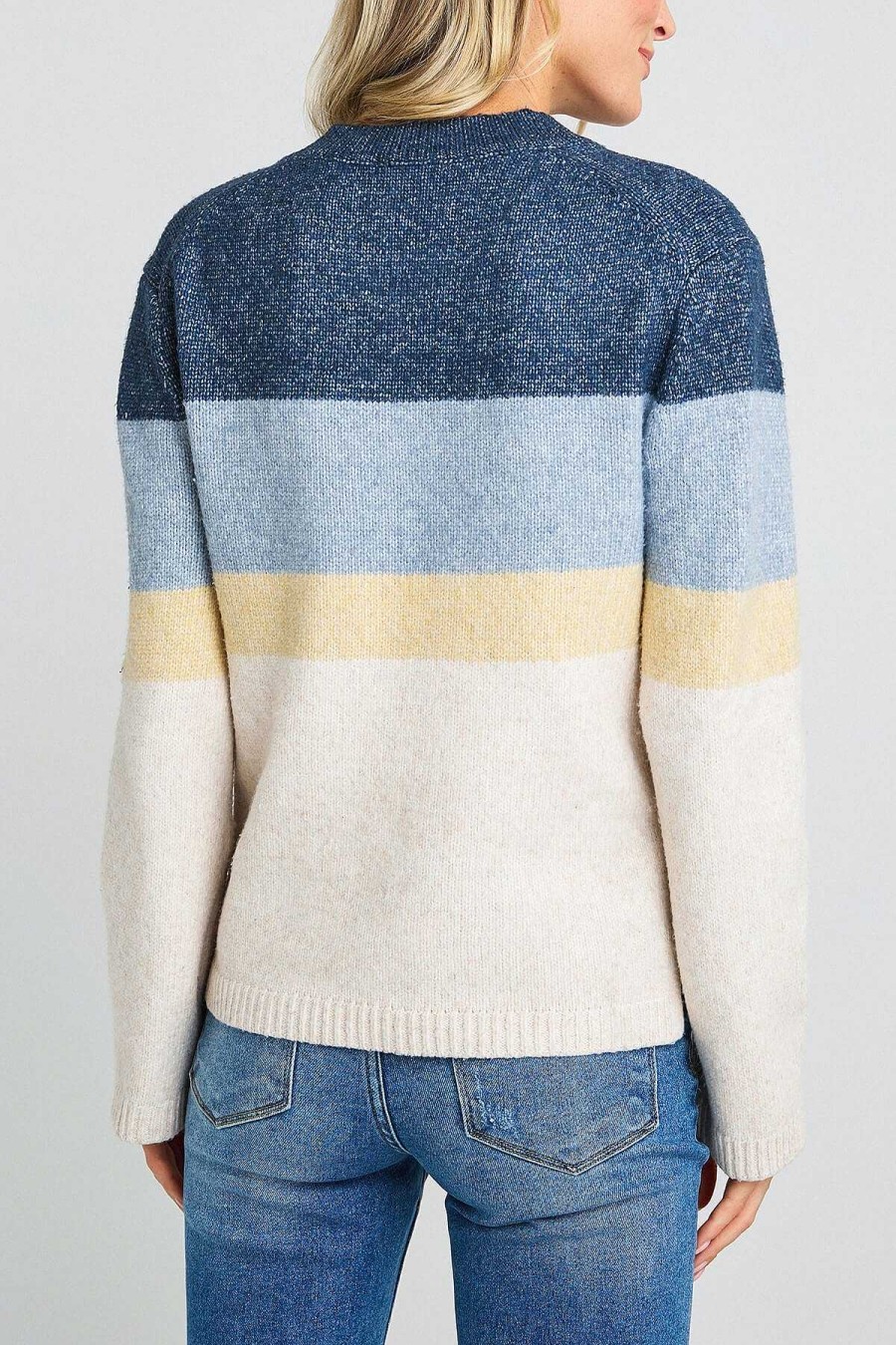 Apparel Z Supply | Sawyer Stripe Pullover Sweater In Stone Blue