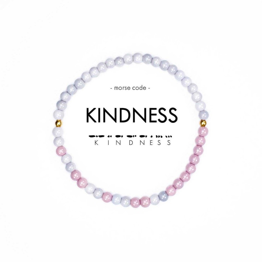 Jewelry Ethic Goods | Kindness Morse Code Bracelet Light Grey & Lilac