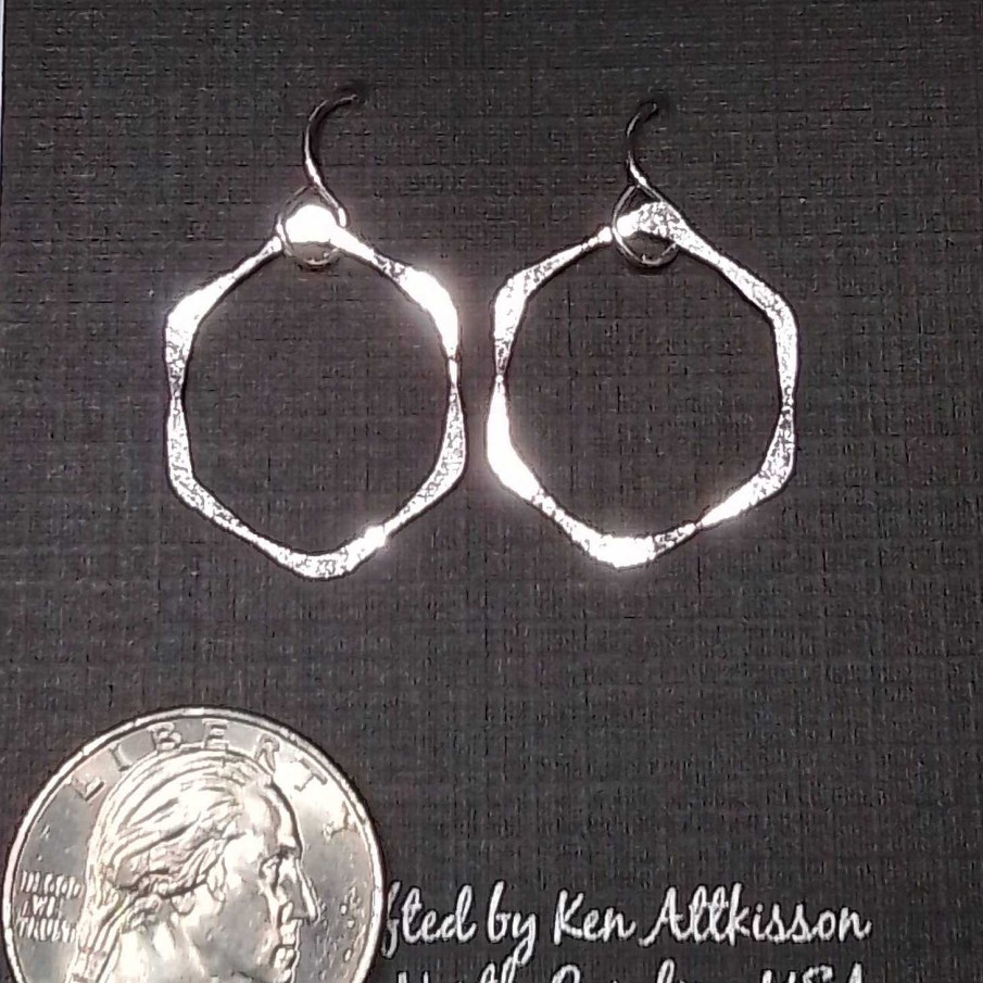 Jewelry Kens Handcrafted Jewelry | Sterling Silver Hexagon Earrings