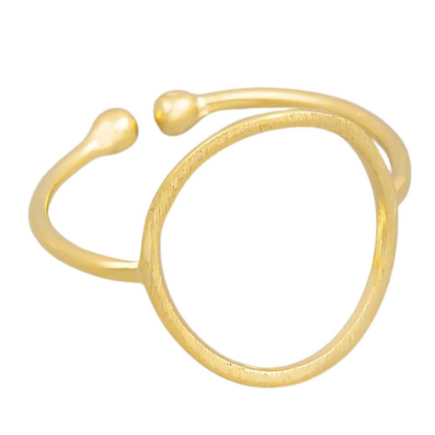 Jewelry Fame | Matte Gold Large Circle Ring