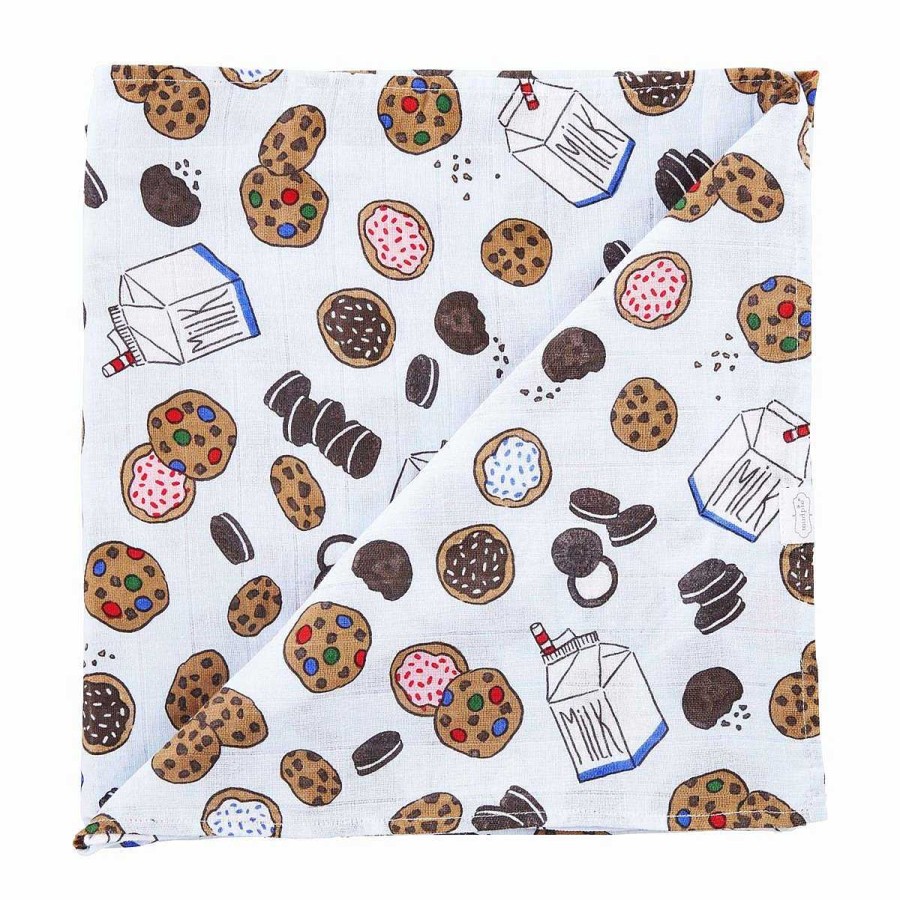 Home & Gifts Mudpie | Blue Cookies Swaddle Blanket