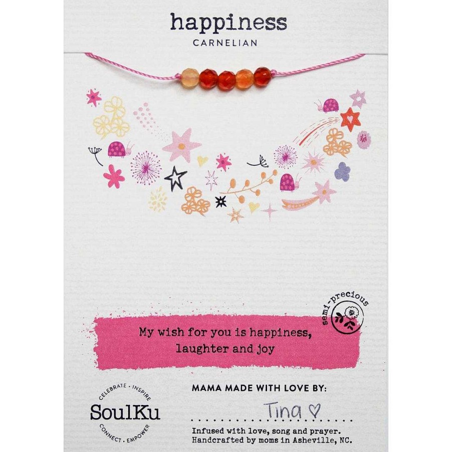 Home & Gifts Soulku | Carnelian Little Wishes Necklace For Happiness