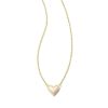 Jewelry Kendra Scott | Framed Ari Heart Gold Short Pendant Necklace In White Opalescent Resin