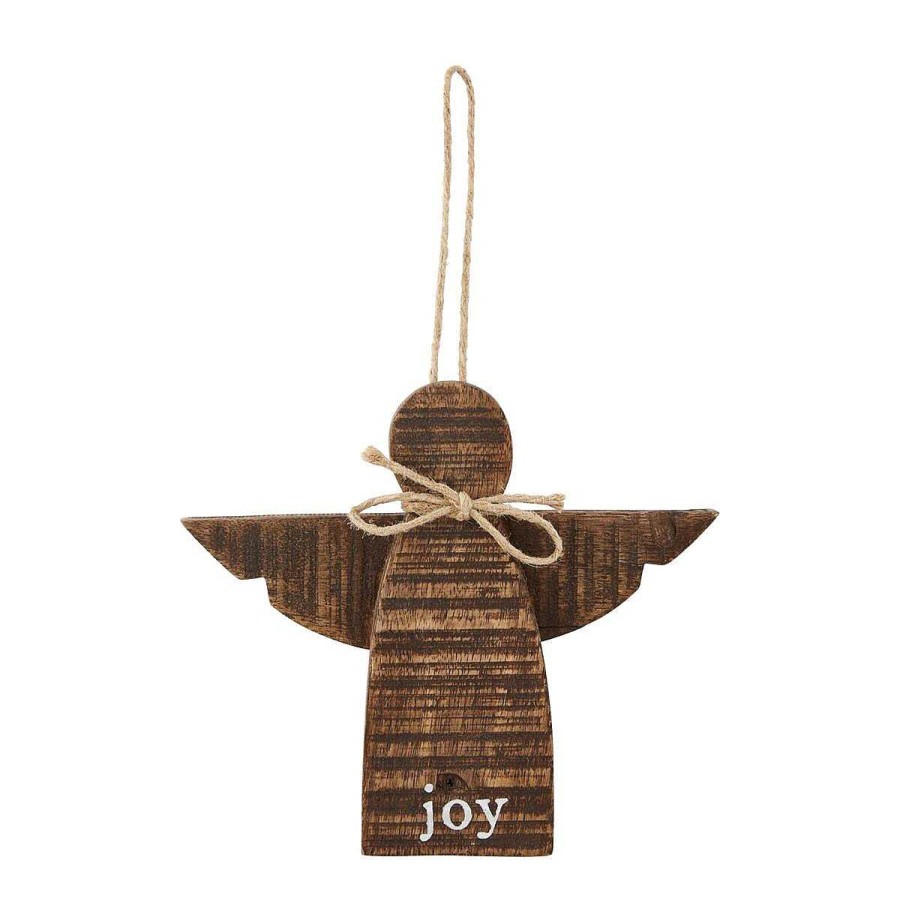 Home & Gifts Mudpie | Natural Wood Angel Ornament