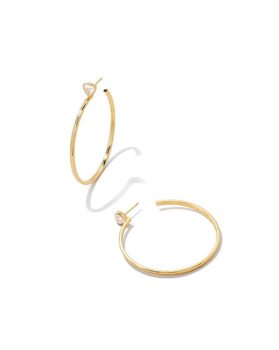 Jewelry Kendra Scott | Arden Hoop Earrings In White Crystal