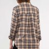 Apparel Blu Pepper | Charming Khaki Plaid Lightweight Top