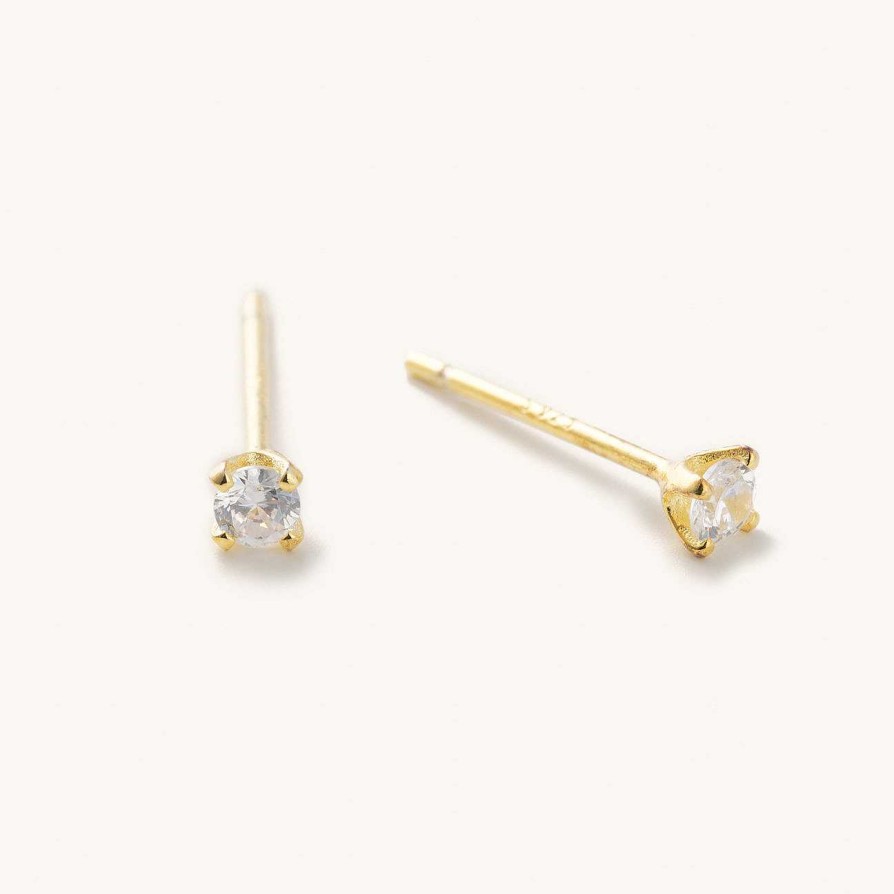 Jewelry Nikki Smith Designs | Micro Gem Studs Gold