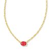 Jewelry Kendra Scott | Cailin Gold Pendant Necklace In Red Crystal