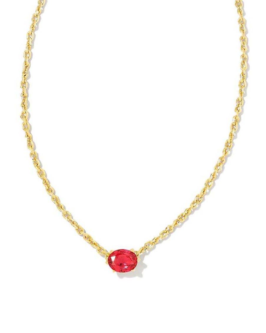 Jewelry Kendra Scott | Cailin Gold Pendant Necklace In Red Crystal