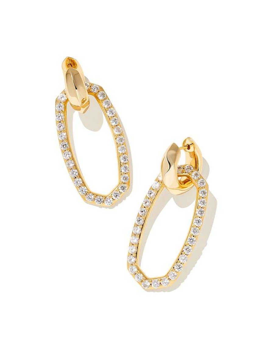 Jewelry Kendra Scott | Danielle Gold Crystal Convertible Link Earrings