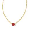 Jewelry Kendra Scott | Cailin Gold Pendant Necklace In Burgundy Crystal