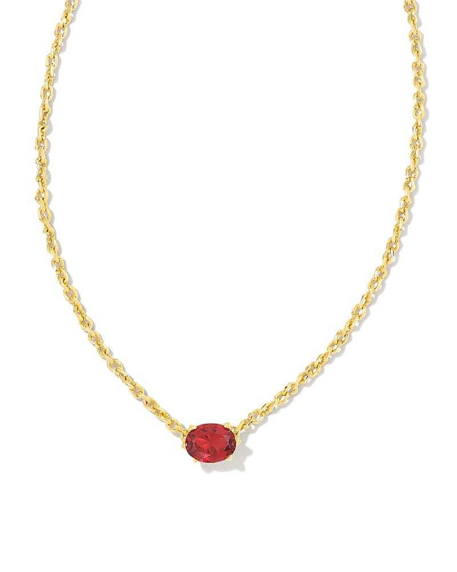 Jewelry Kendra Scott | Cailin Gold Pendant Necklace In Burgundy Crystal