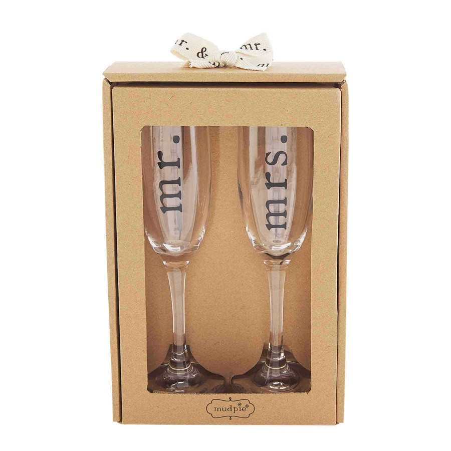 Home & Gifts Mudpie | Mr. & Mrs. Champagne Flute Set