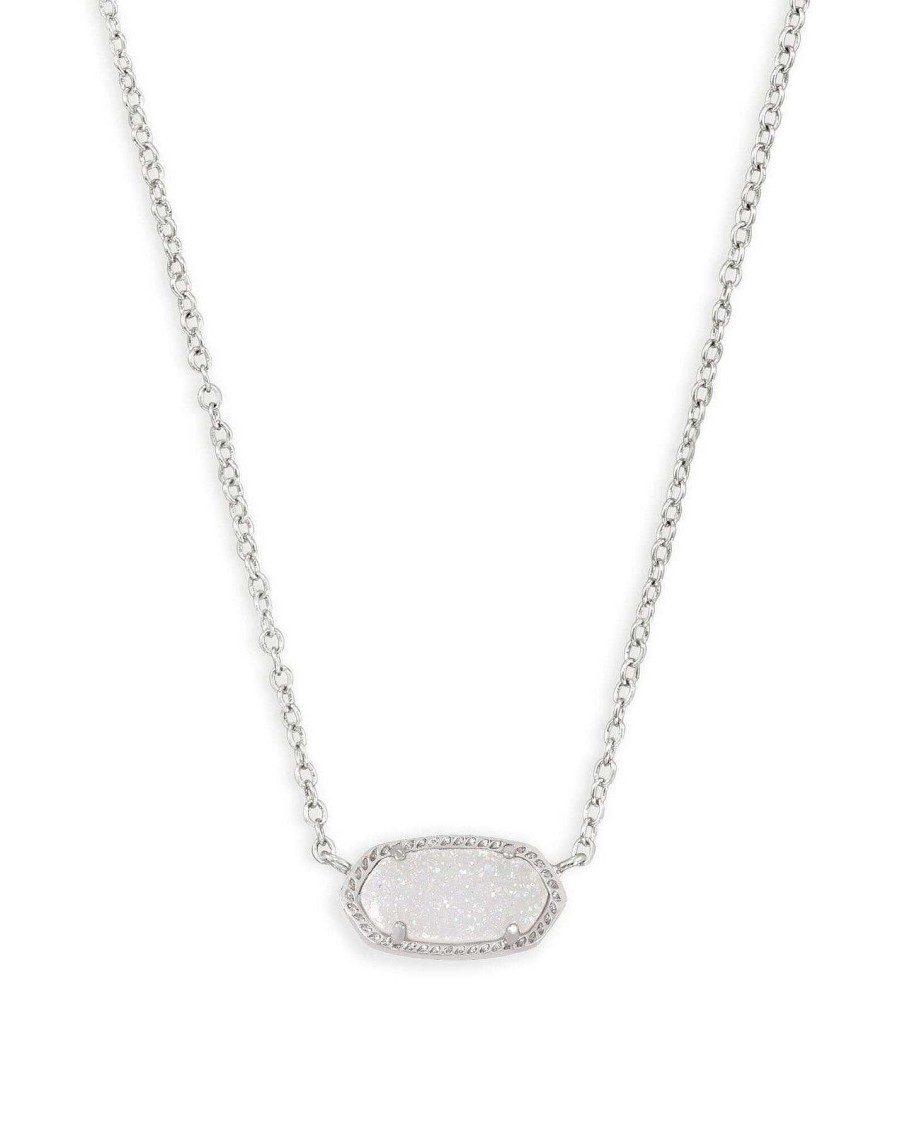 Jewelry Kendra Scott | Elisa Silver Pendant Necklace In Iridescent Drusy