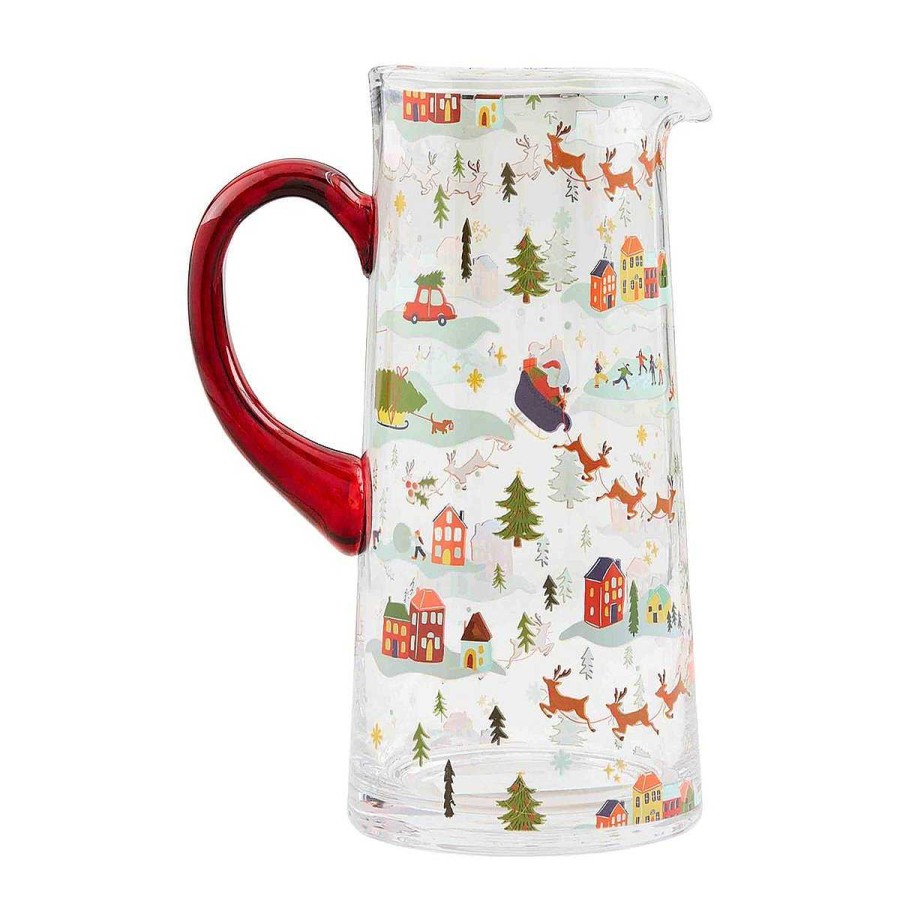 Home & Gifts Mudpie | Christmas Village Glass Pitcher