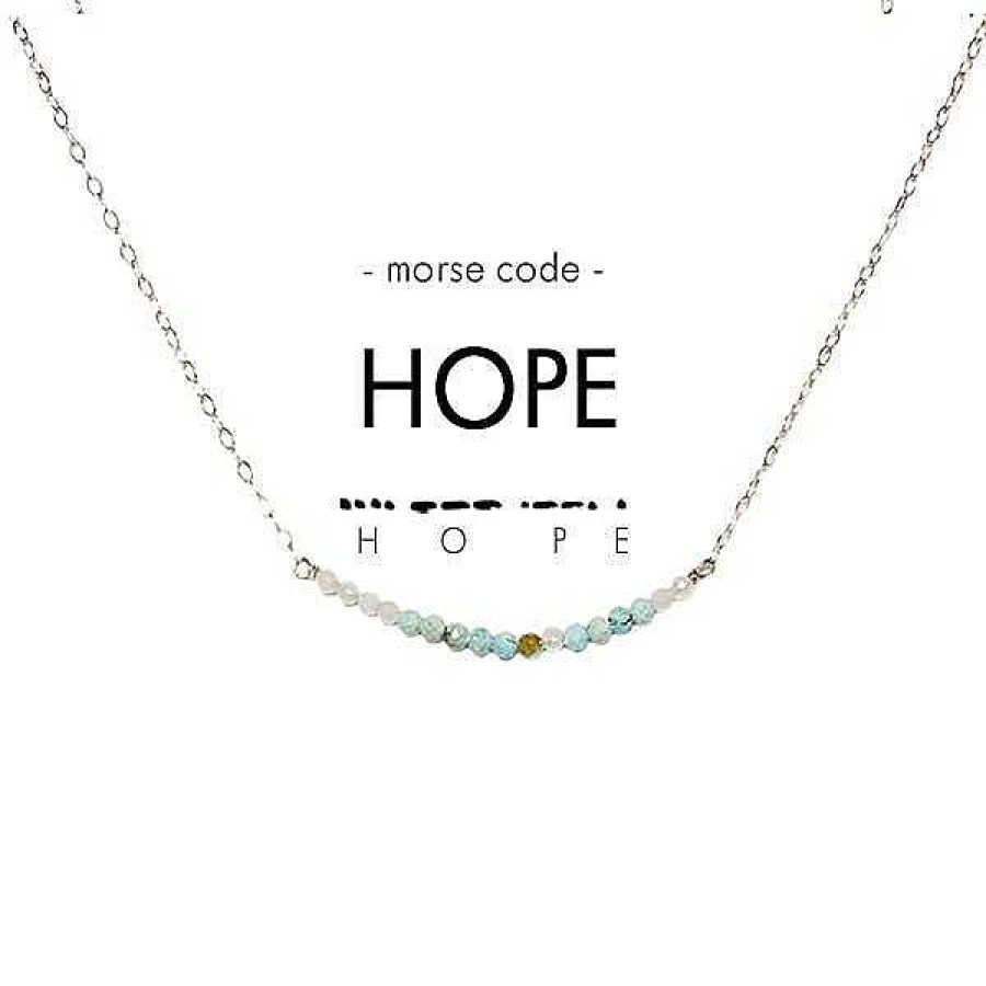 Jewelry Ethic Goods | Dainty Stone Morse Code Necklace - Hope