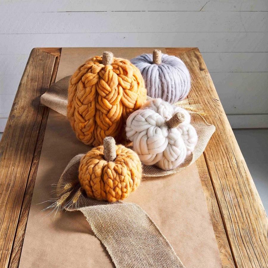 Home & Gifts Mudpie | Cream Chunky Pumpkin Sitter