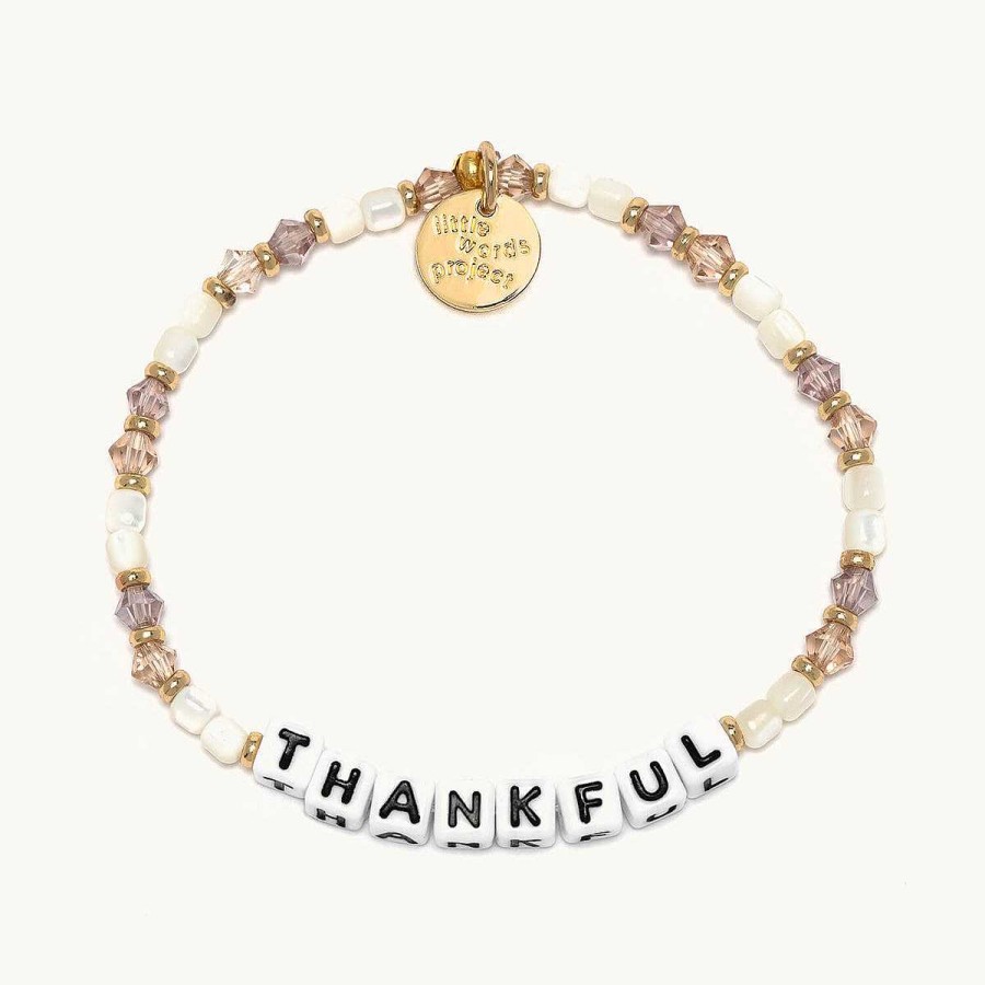 Jewelry Little Words Project | Little Words Project Thankful Cream Bracelet