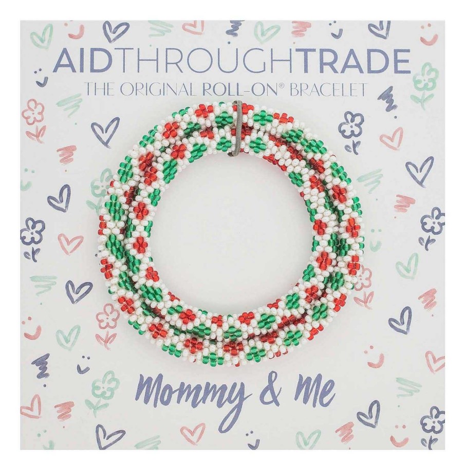 Jewelry Aid Through Trade | Roll-On Mommy & Me Bracelet Set - Mistletoe